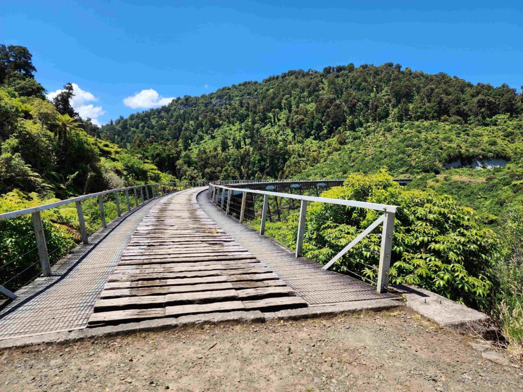 Historic Hapuawhenua Viaduct on the Old Coach Road mountain bike trail near Ohakune